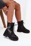 Women's Lace-Up Snow Boots Vinceza 23-34586 Black