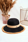 Women's Hat Summer Beach 100% Paper Black