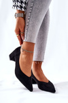 Suede Pumps On A Block Heel Black Rossie