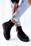 Platform Suede Lace-up Booties Black Nessa
