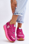 Women's Suede Platform Sports Shoes GOE LL2N4002 Fuchsia