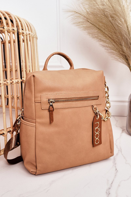 Women's Leather Backpack NOBO NBAG-K1800 Beige