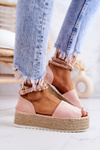 Espadrilles Sandals On The Platform Pink Jeannie