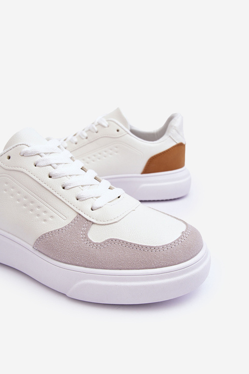 Buty Sportowe Męskie Sznurowane Białe Castiel SU8313-2