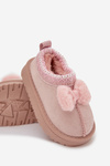 Children's Snow Boots With Embroidery And Bow Pink Daven