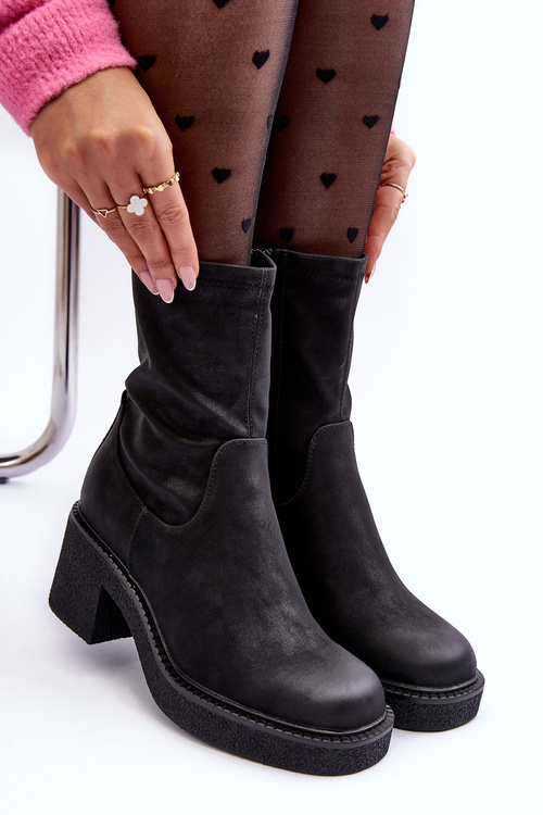 Women's Boots on Massive Heel Black Tozanna