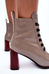 Lace-up Heeled Boots SBarski MR870-15 Dark Beige