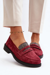 Women's Embellished Moccasins Burgundy Dananei