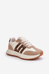 Buty Sportowe Sneakersy Platforma Panterka Beżowe Thari
