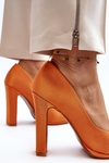 Orange Pump Heels Piatti