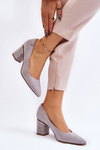 Classic Suede High Heel Pumps With Embellishments Grey Derren