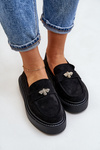 Women's Platform Moccasins Black Erithine