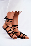 Women's Sandals Laced Black Negros