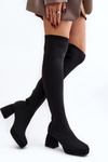 Women's black over-the-knee boots with platform and heel Manaliis
