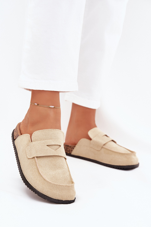 Women's Clogs On Cork Platform Beige Nivalia