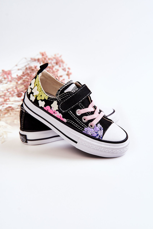 Children's Sneakers Fabric Print Black Buster