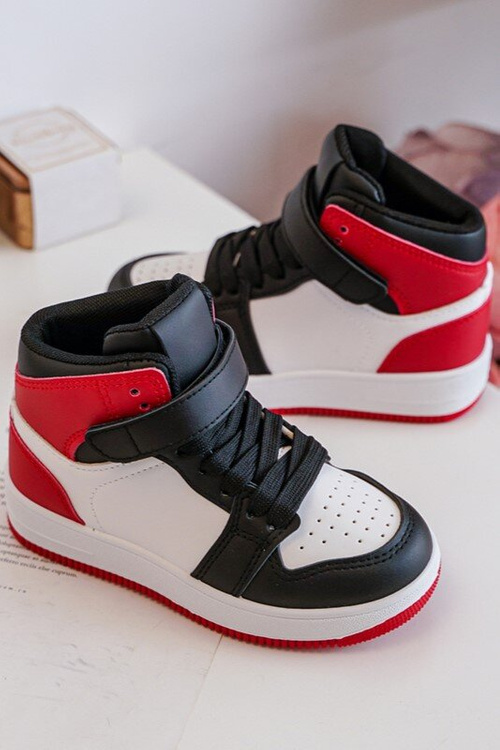 High Children's Sports Shoes White and Red Teredite