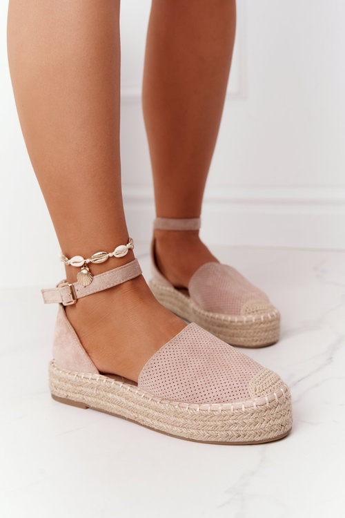 Espadrilles On A Straw Platform Beige Bali