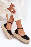Women's Platform Espadrilles With Braiding Black Selise