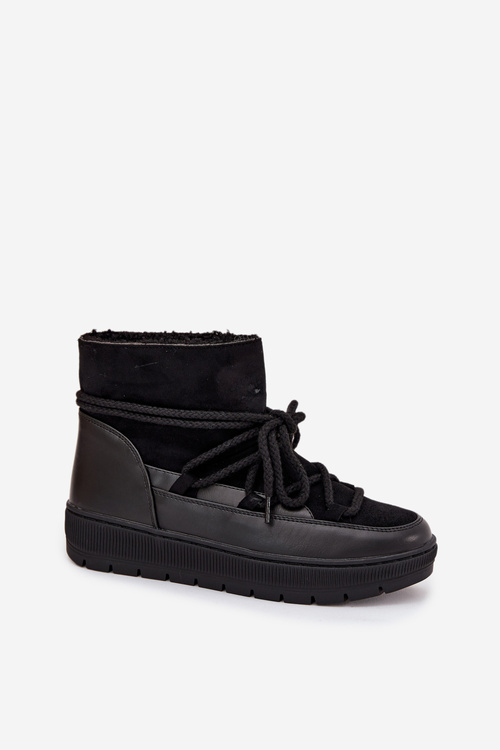 Women's Snow Boots with Laces Black Rebekah