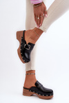 Women's Slide Sandals with Buckle Black Seprilla