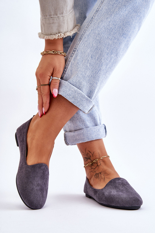 Classic Suede Ballerinas Grey Nash