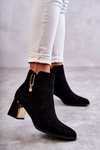 suede boots on a post with a decoration Black Erine