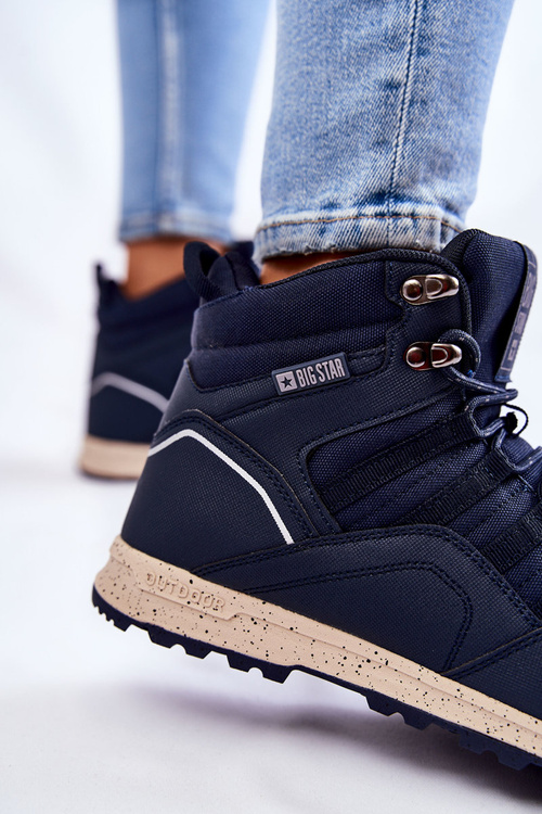 Buty Trekkingowe Damskie Wysokie Granatowe Big Star KK274611