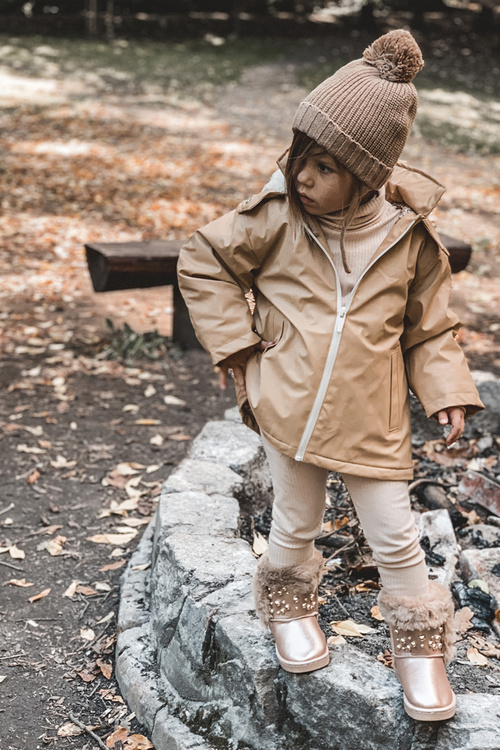 Children's Snow Boots Insulated With Fur Champagne Bonni