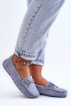 Women's Suede Moccasins Blue Si Passione