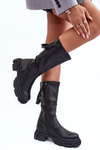 Half-Leg Boots With Upper Black Lizames