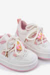 Children's Velcro Sneakers With Lollipop Pendant White-Pink Odalira