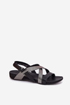 Flat Leather Sandals Women Zazoo 40032 Black