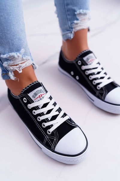 Smith's Women's Low Sneakers Black and White