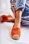 Espadryle Klasyczne Damskie Zamsz Pomarańczowe Clarice