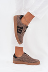 Damskie Sneakersy Zamszowe Ciemnobeżowe Vinceza 79557