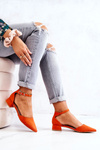 Suede pointed pumps Orange Calliope