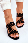 Openwork Heeled Slippers Sergio Leone SK031 Black