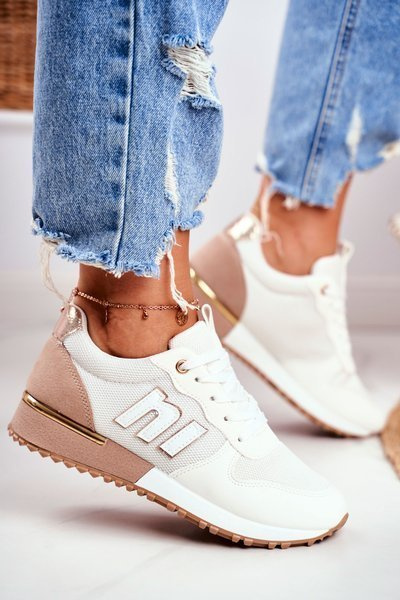 Women's Sports Shoes Sneakers White-Beige Maddie