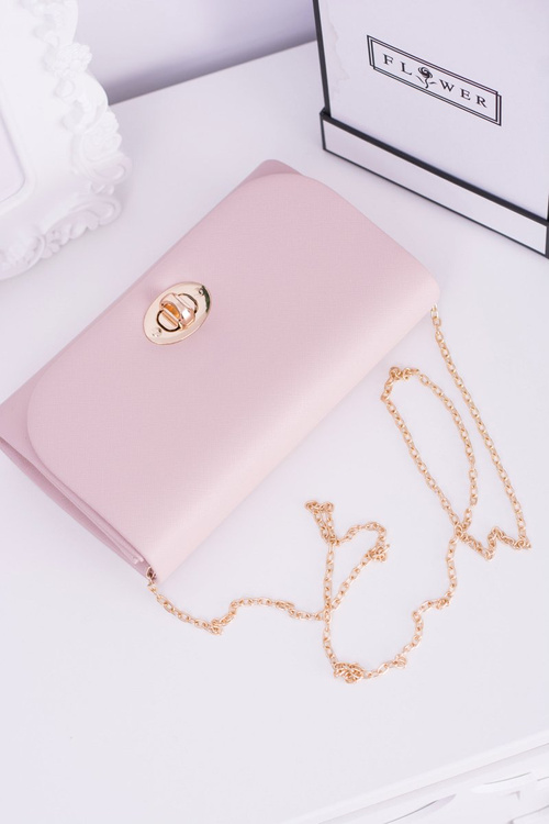 Pink Women's Clutch Bag Gold Plated Hardware