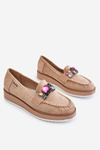 Women's Embellished Platform Loafers Beige Adelyn