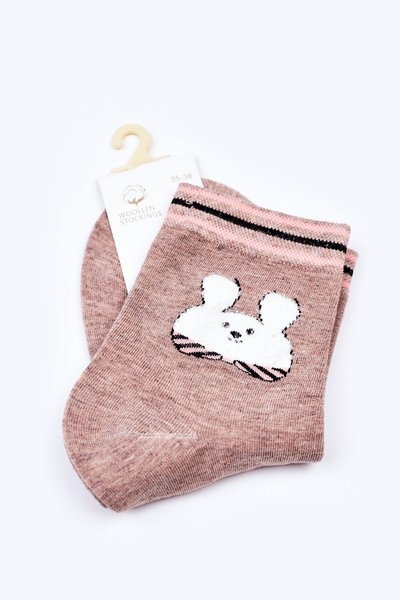 Women's Cotton Socks With Rabbit COSAS Beige