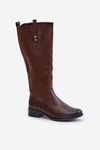 Women's Insulated Knee-High Boots With Zipper Brown Ivasira