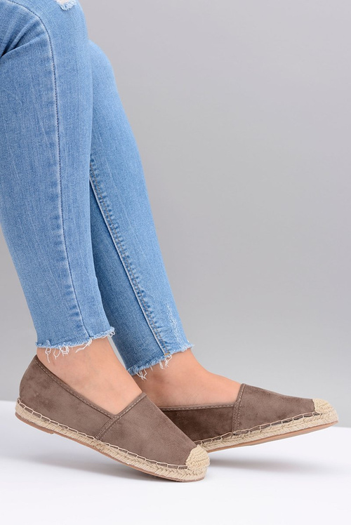 Lu Boo Suede Linen Slip On Ramen Espadrilles