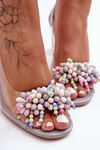 Stylish Decorated Sandals On Heel Gray SBarski MR1037-23