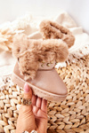 Children's Snow Boots Insulated With Fur Champagne Bonni