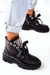 Insulated Boots With Metal Pearls Black Perla