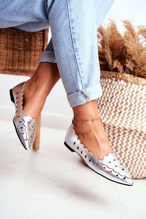 Lu Boo Women's Ballerinas Silver Metallic Dianna