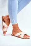 Women's Slides With Cross Straps Beige Philippines