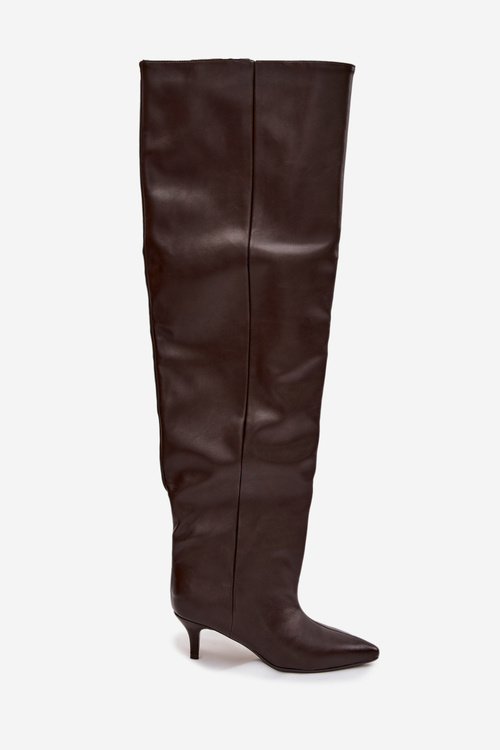 Slip-on Women's High Heel Boots Chocolate Ysolienne